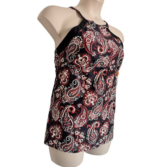 Charmo Halter Top Tankini Swimsuit Size 2XL NWT Bathing Suits Two Piece Black - Picture 8 of 9